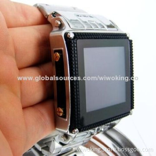 Waterproof 8m Depth Metal Watch Phone, Smartphone Design, Dimensions 60 x 48.5 x 15.5mm